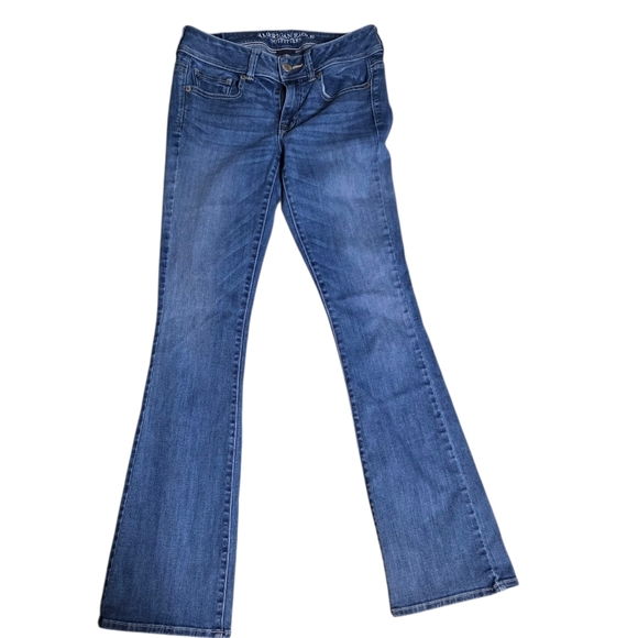 American Eagle Outfitters Blue Women's Super Stretch Kick Boot Jeans Size 4 - Picture 1 of 6